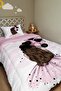 Pink Balloon Girl Patterned Single Quilt and Pillowcase