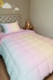 Powder Color Transition Points Patterned Single Duvet and Pillow Case