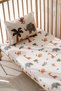 70X110 cm Baby Crib, Park Bed Elastic Sheet Set - Safari Animals