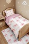 Pink Striped Bows Patterned Single Quilt and Pillowcase - 4