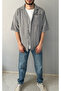 New Season Summer Short Sleeve Linen Cotton Textured Single Pocket Men's Shirt. - 5