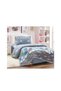 3-Piece Microfiber Compressed Duvet Set White/Grey/Blue 200x150cm