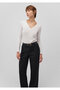V-Neck White Sweater Slim Fit / Slim Fit 1710509 -70057 - 2
