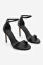 Women's Oval Toe Strap Classic Heeled Sandals Torhen Black - 5