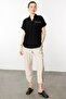 Women's Polo Neck Low Sleeve Shirt Black - 3