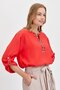 Women's Open Collar Collar Ethnic Embroidered Shirt Coral - 6