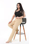 Women's Plus Size Camel High Waist 5 Pockets Lycra Gabardine Pants 65N38731