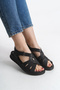 Ravena Black Daily Anatomical Orthopedic Vegan Leather Comfortable Sole Women's Slippers Sandals - 3