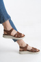 Nadia Marlowe Brown Daily Anatomical Orthopedic Vegan Leather Comfortable Sole Women's Slippers Sandals - 2