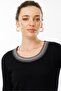 Women's Crew Neck Embroidered P Cotton U Blouse Black - 6
