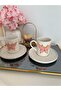 Set of 2 Porcelain Coffee Finn Cups with Butterfly Figure, 4 Pieces 100ml - 5