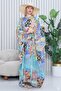Women's Patterned Maxi Large Size Turtle Dress - 2