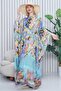 Women's Patterned Maxi Large Size Turtle Dress - 5