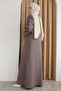 Brown Ferace with Drop Stone Pattern - 5