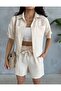 Shorts Shirt Linen Set