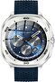 DOM7 Smartwatch 1.43" AMOLED,BT Calling,Health Tracking,IP67,7-Day Battery,Silver Frame & Blue Strap