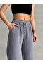 Women's Gray Muslin Palazzo Trousers - 3