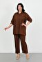 • Women's Soft Linen Trousers Shirt Large Size Two Piece Set
