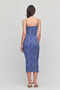 Strappy Midi Length Summer Dress with Left Side Shirring and Slit - 6