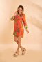 Short Shirt Battal Tropical Orange Bnts-23009-B - 3