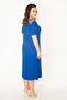 Women's Large Size Cobalt Blue Mesh Detailed Viscose Dress 65n24063 - 3