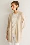 Women's Perforated Araboy Summer Knitwear Cardigan Beige - 3