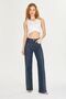 Women's High Waist Straight Leg Comfort Crystal Stone Jean Pants - 4