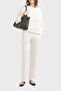 Regular Fit Elastic Waist Straight Leg Trousers Pants