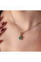 Mini Water Drop Green Women's 2-Piece Jewelry Set Earrings Necklace Set Copper Hand Made No Tarnishing - 3