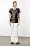 Women's Crew Neck Low Sleeve T-Shirt Black - 6