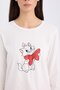 طقم بيجامة Fall in Love Aristocats بأكمام طويلة وخصر مطاطي وجزء سفلي منقوش D2287AX24WN - 5