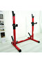 Commercial Home Adjustable Heavy-Duty Squat Rack Stand, Bench Press Rack, RED - 5