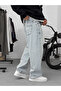 Ice Blue Stitching Detailed Baggy Pants Ke-715/693/708 - 5