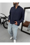 Navy Blue Paisley Patterned Shirt G-5697/4