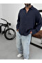 Navy Blue Paisley Patterned Shirt G-5697/4 - 2
