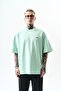 Men's Respire Text Detailed Oversize T-Shirt Water Green