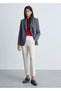 Straight Cut Trousers with Pens - 2