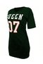 Women's Green Queen 07 Printed V Neck Casual Short Sleeve Midi Length Dress - 2