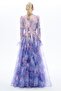 PATTERNED ORGANZA DRESS Lilac - 4