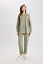 Regular Fit Crew Neck Basic Plain Hijab Sweatshirt Tunic D4598Ax25Sp - 2