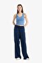 Linen Blend Palazzo Pants Wide Leg Wide Loose Leg Three Pockets Regular Waist Basic Straight Standard Length - 2