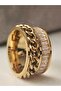Gold Stainless Steel Ring - Waterway Full Lap Chain Model - 4