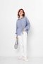 Blue - Balloon Sleeve Striped Shirt - 7