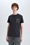 100% Cotton Slim Fit Crew Neck Printed Short Sleeve T-Shirt C2131Ax25Sm - 3