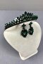 Green Leyn Model Bridal Henna Crown and Shuttle Stone Earrings - 3