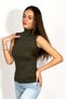 Women's Zero Sleeve Half Turtleneck Body Army Green - 6
