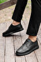 Men's Black Classic Genuine Leather Orthopedic PU Sole Shoes - 4