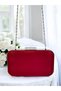 Burgundy Crystal Stone Metal Handle Satin Women's Evening Bag Evening Dress Bag - 6