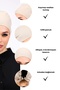 Plain Seamless Combed Cotton Bonnet Cream - Women's Hijab Tie Underwear Bonnet Beige - 3