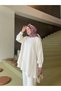 Cream Muslin Trousers Loose Suit - 4
